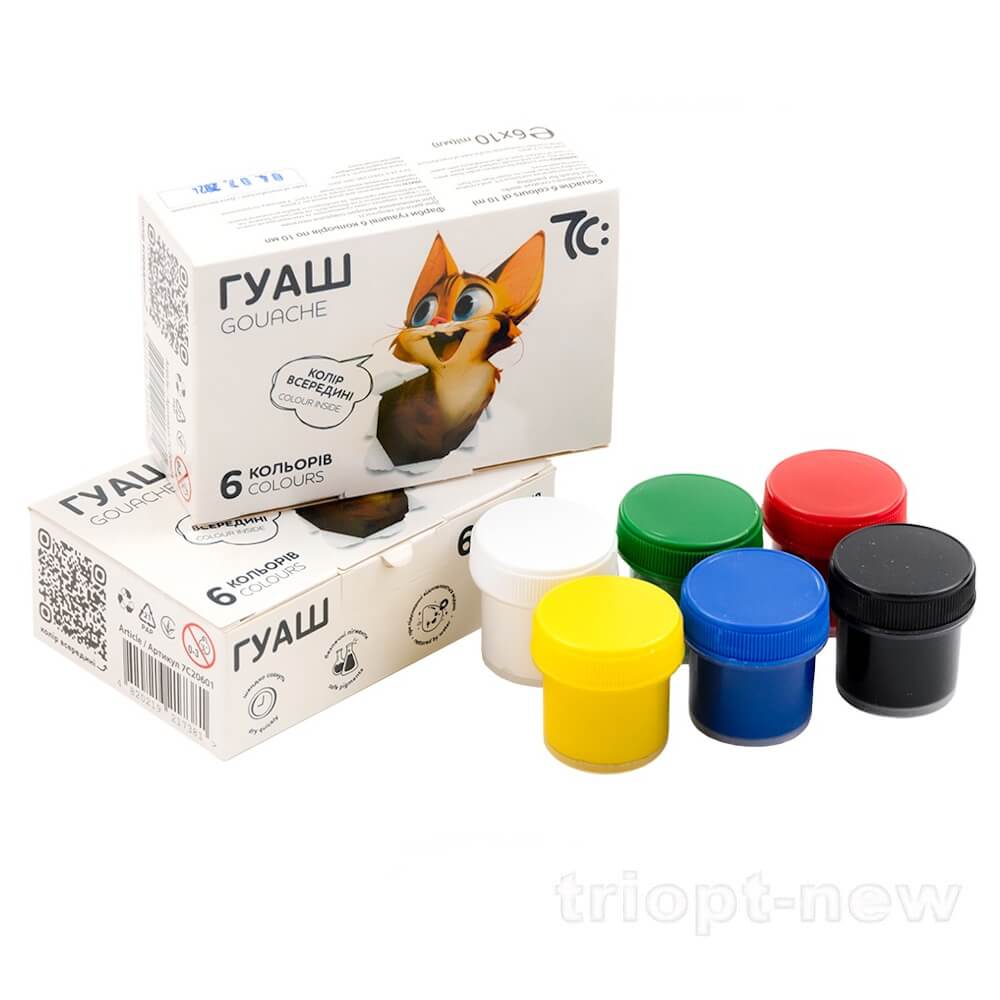 Набір гуашевих фарб  6*10 мл, 7С:, 7C20601