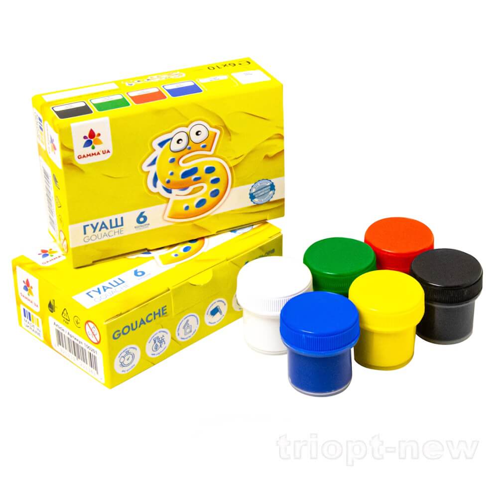 Фарби гуашеві  6 кол/10 мл, Малята, 100201