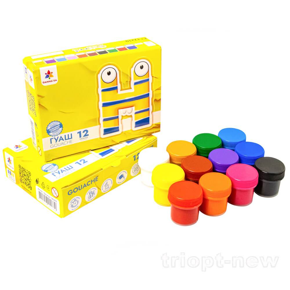 Фарби гуашеві  12 кол/10 мл, Малята, 100203