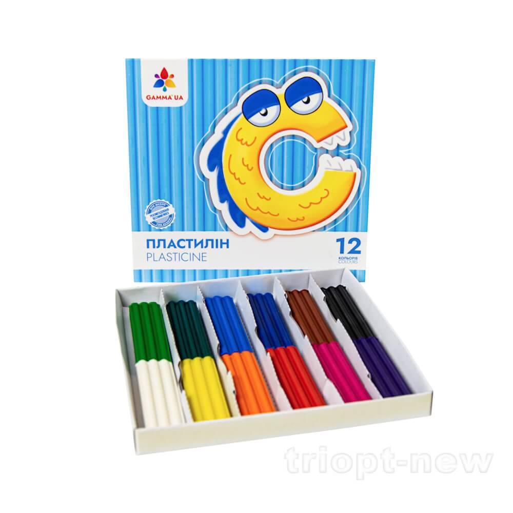 Пластилін восковий, 12 кол., 144 г, Малята, 100305