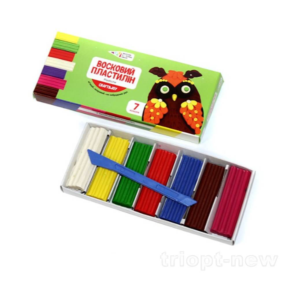 Пластилін восковий із  7 кольорів, 84 г, 331015/Cr