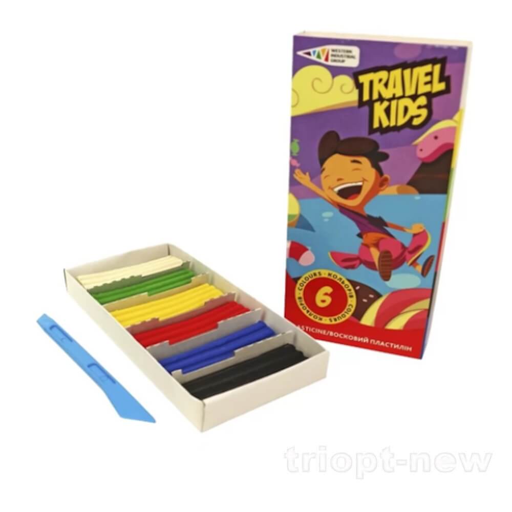 Пластилін восковий  із  6 кольорів 72 г, 331008/TK