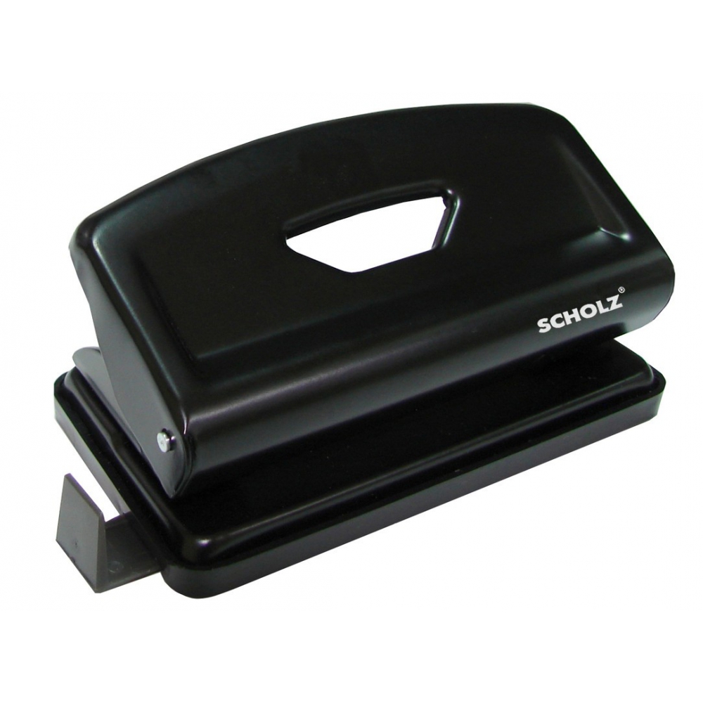 діркопробивач металевий 12 аркушів, з лінійкою, чорний