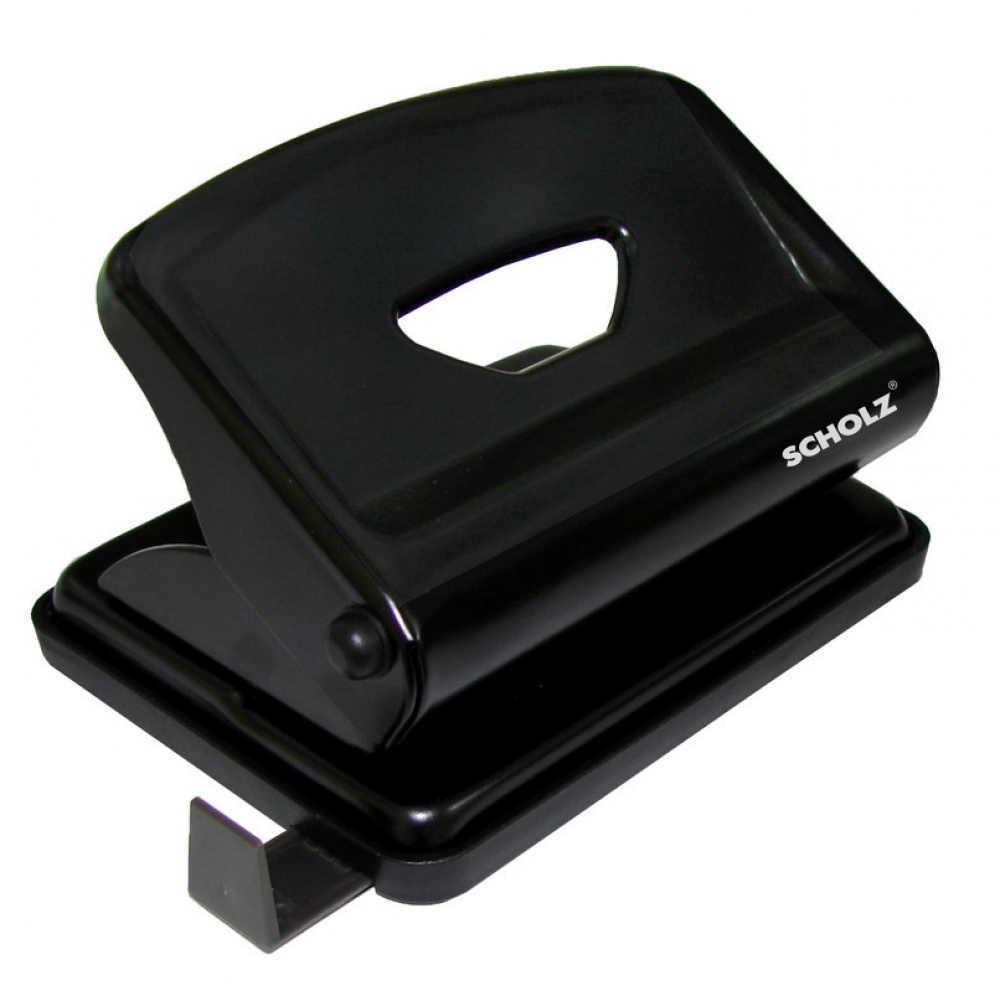 діркопробивач металевий 16 аркушів, з лінійкою, чорний