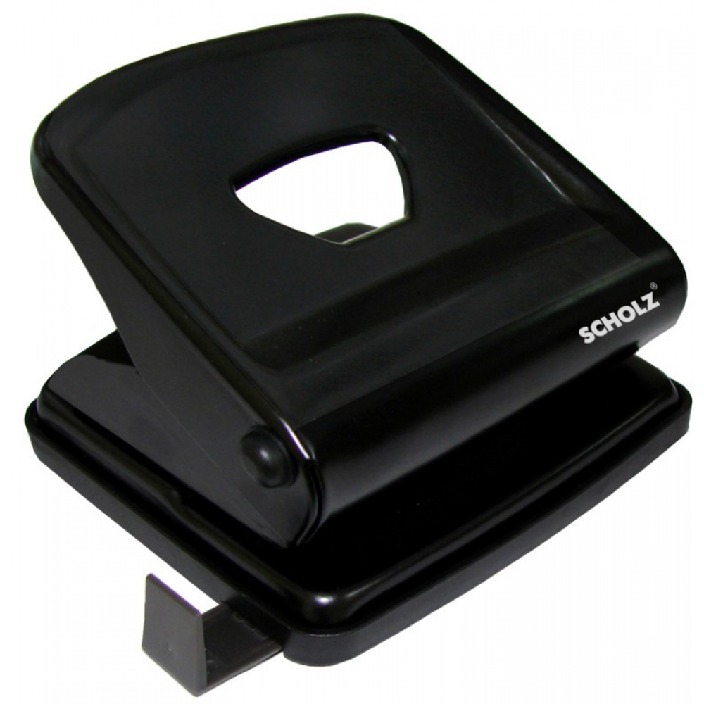 діркопробивач металевий 25 аркушів, з лінійкою, чорний