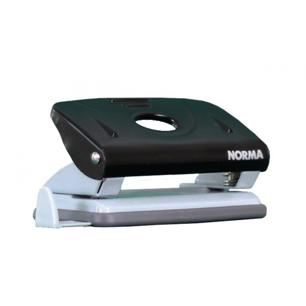 діркопробивач металевий 10 аркушів, з лінійкою, чорний