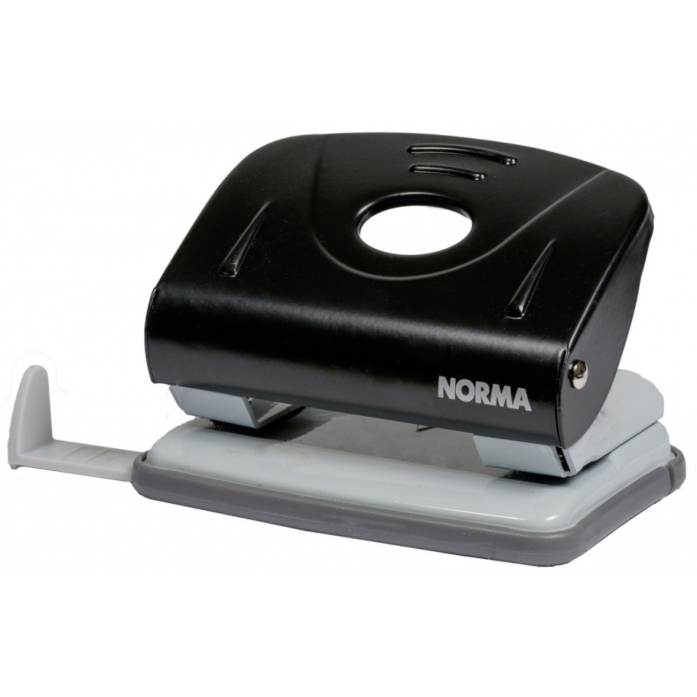 діркопробивач металевий 20 аркушів, з лінійкою, чорний