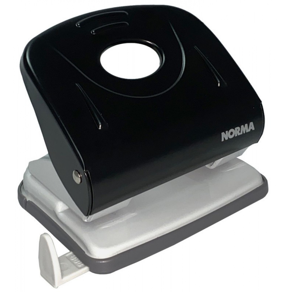 діркопробивач металевий 30 аркушів, з лінійкою, чорний