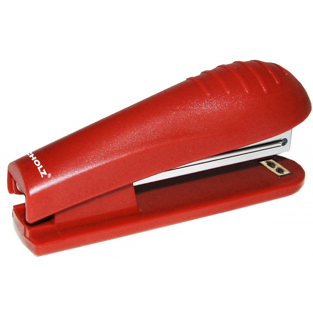 степлер пластиковий, скоба №10, 15 аркушів, глибина 57мм, червоний