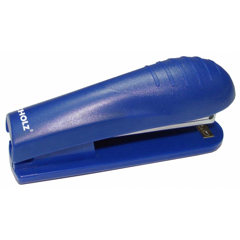 степлер пластиковий, скоба №10, 15 аркушів, глибина 57мм, синій