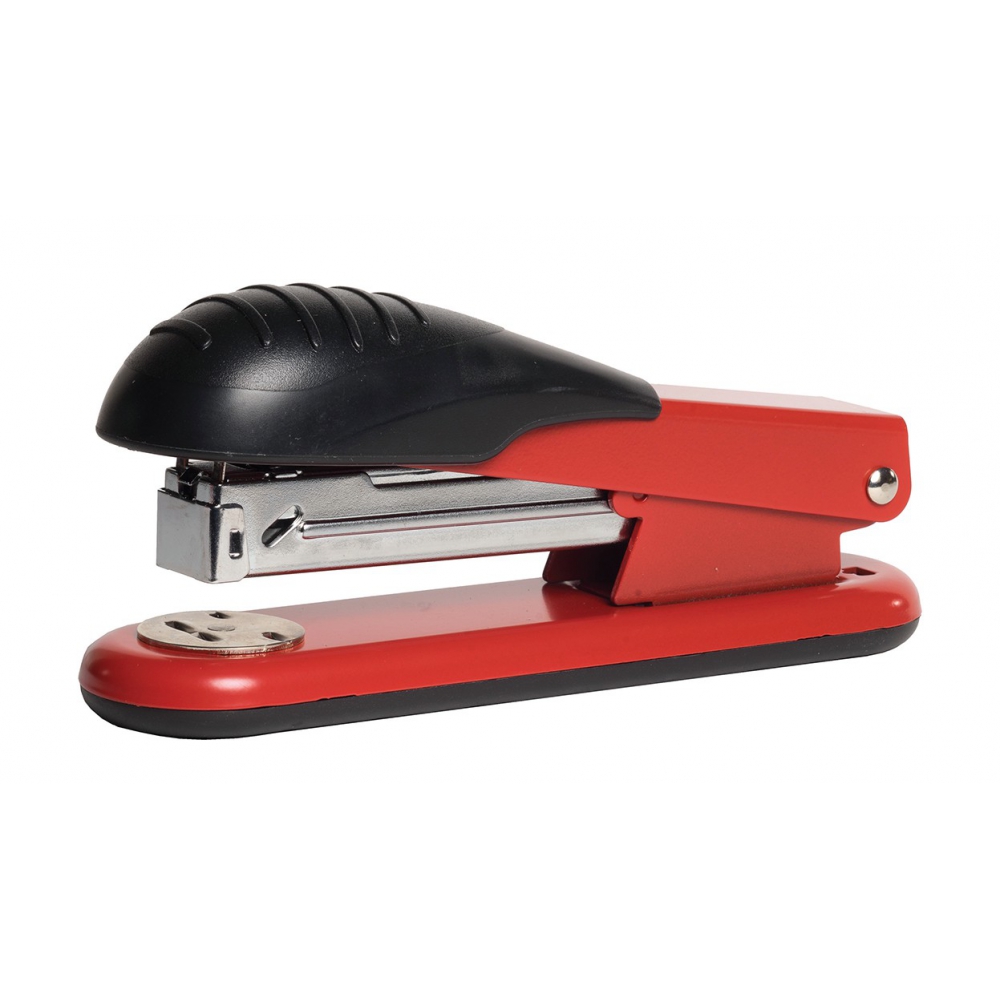 степлер металевий, скоба №24, 30 аркушів, глибина 65мм, червоний