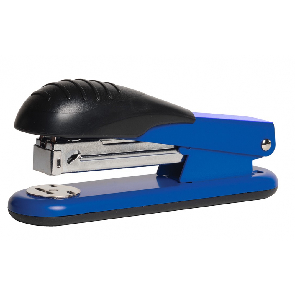 степлер металевий, скоба №24, 30 аркушів, глибина 65мм, синій