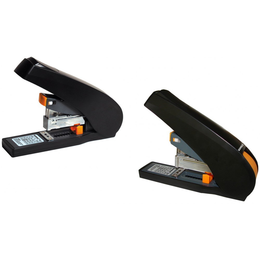 степлер пластиковий з металевою основою, скоба №23, 100 аркушів, глибина 79мм, чорний