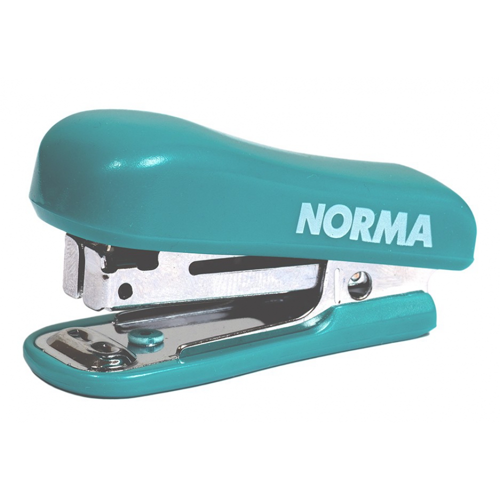 степлер пластиковий міні, скоба №10, 8 аркушів, глибина 27мм, з дестеплером, зелений