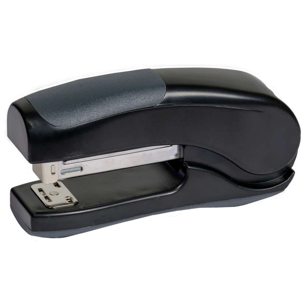 степлер пластиковий, скоба №24, 25 аркушів, глибина 55мм, вертикальний, чорний