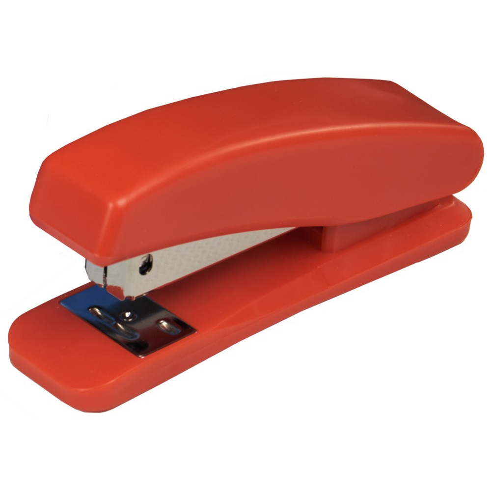 степлер пластиковий, скоба №24, 20 аркушів, глибина 50мм, червоний