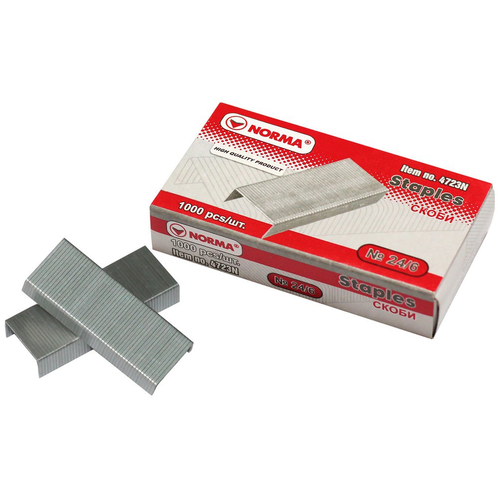 скоби для степлера №24/6, до 20 аркушів, 1000шт