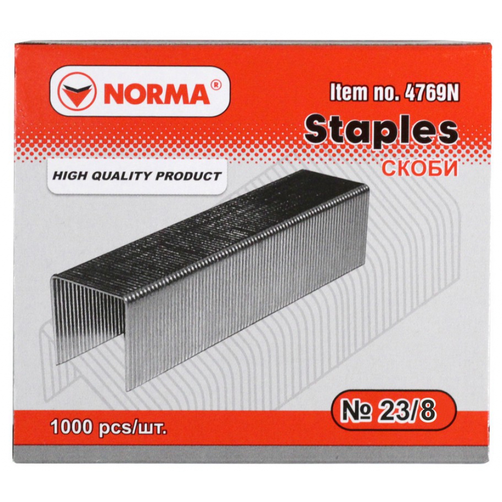 скоби для степлера №23/8, до 50 аркушів, 1000шт