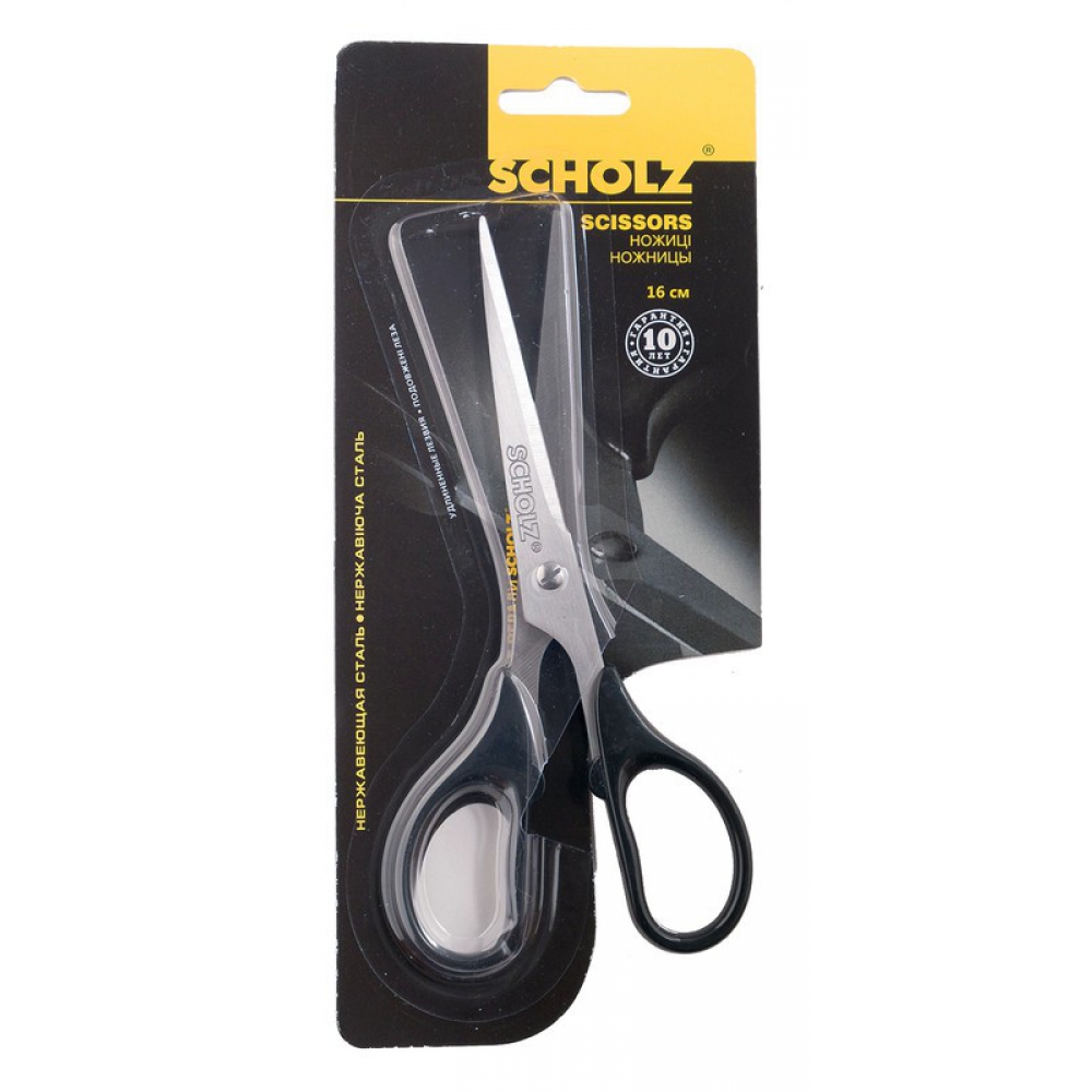 ножиці 16см універсальні, подовжені леза, чорні 4245SCH