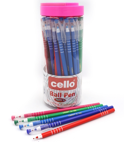 CL168L Ручка масл. Cello син., PVC банка 50шт.