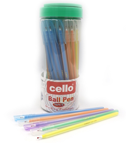 CL778L Ручка масл. Cello син., PVC банка 50шт.