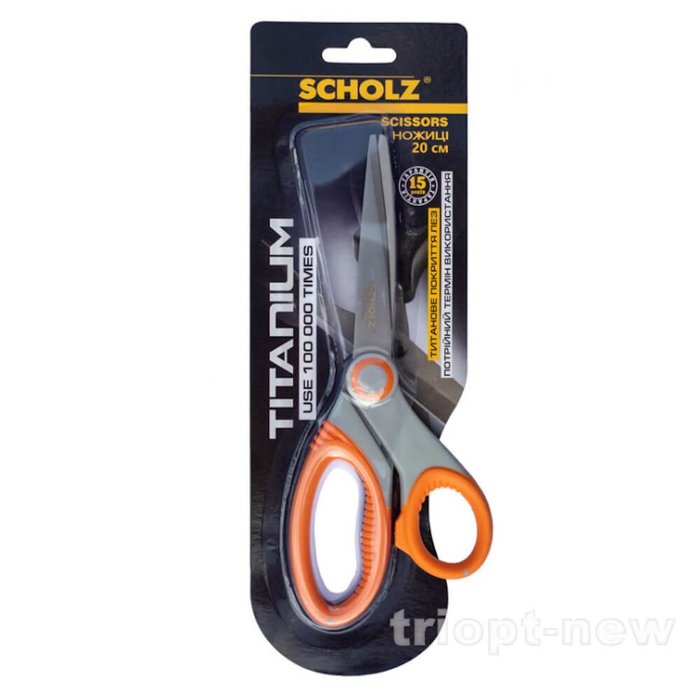 Ножиці, 20см, TITANIUM, посилені, прогумов. ручки, 4261SCH, SOZ