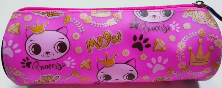 Пенал шкільний WB-1903,20х7 см,круглий м'який на блискавці 1 відд,силікон,диз.0029-06,РП143/6