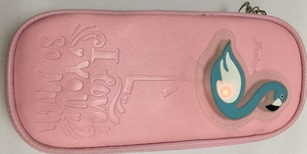 Пенал шкільний ЕМ5504-PN, 20х6,5х5,5 см, м'який на блискавці 1 відд,штучна шкіра,рожевий,РП182/2