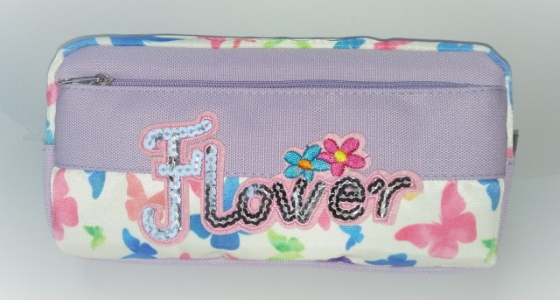 Пенал  YM 8097, 21х5,5х9 см,  на блискавці 2 відд, поліестер, бузковий