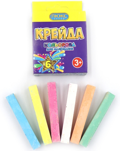 Крейда квадр. кольоровий 6кол. № ККЕ-1506 