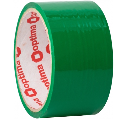 Стрічка клейка пакувальна 48мм х 30м Optima, зелена, O45304-04
