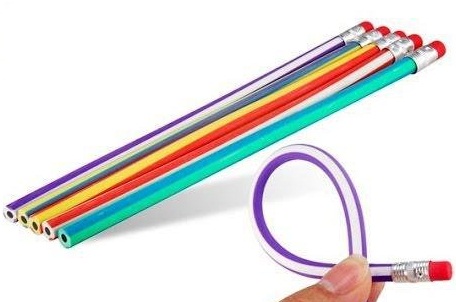 Олівець пластиковий гнучкий 20 см, смугастий, OL-20