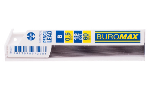 Стрижні до мех.олівців(12шт) В 0.5мм, BM.8661