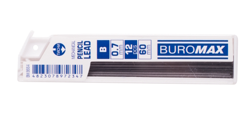 Стрижні до мех.олівців(12шт) В 0.7мм, BM.8664