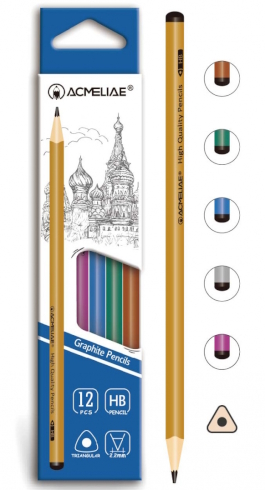 43517 Олівець ч / гр тригранний корп. HB 