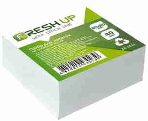 Блок паперу для нотаток 80х80х40мм не клеєний білий Fresh Up, FR-1411