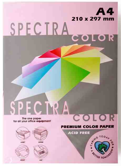 Кольоровий папір SPECTRA COLOR 100 аркушів А4 80 г/м, Pink 170-PI25, рожевий