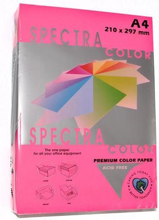 Кольоровий папір SPECTRA COLOR 100 аркушів А4 80 г/м, Cyber ??HP Red 350, малиновий, неон