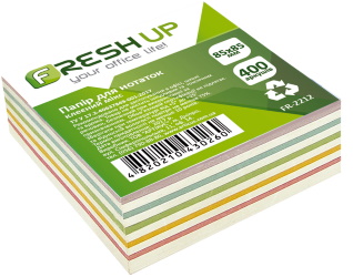 Блок паперу для нотаток 85х85мм 400 арк клеєний мікс Fresh Up, FR-2212
