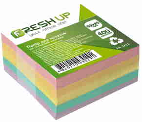 Блок паперу для нотаток 85х85мм 400 арк не клеєний, класика Fresh Up, FR-3211