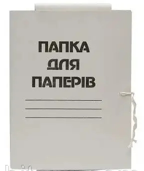 Папка картонна з зав'язками 40 мм, Демис