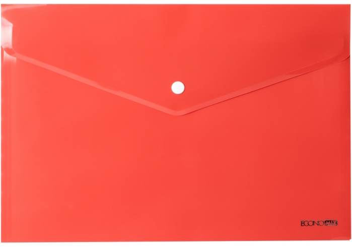 Папка-конверт А4 прозора на кнопці Economix, 180 мкм, фактура 