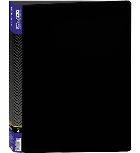 Папка пластикова А4 Economix на 4 кільця, чорна, E30702-01