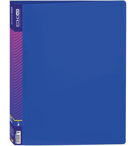 Папка пластикова А4 Economix на 4 кільця, синя, E30702-02