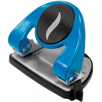 Діркопробивач до 30 арк., Economix, метал. корпус, з лінійкою, синій, E40118