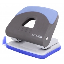 Діркопробивач до 20 арк., Economix, пласт. корпус, гумова вставка, з лінійкою,E40128