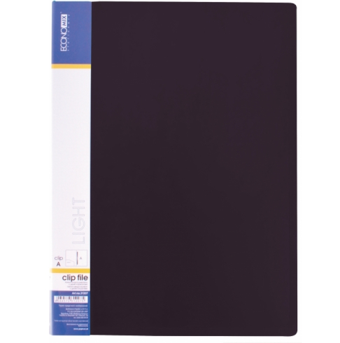 Папка-швидкозшивач А4 з пружинним механізмом Economix CLIP A Light, чорна, E31207-01