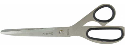 Ножиці 20 см суцільнометалеві Economix, ручки з гум. вставками, E40424