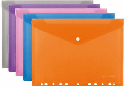 Папка-конверт А4 на кнопці з перфорацією Economix, 180 мкм, фактура 