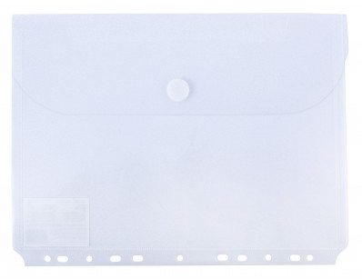 Папка-конверт А4 на липучці з перфорацією Economix, горизонтальне завантаж, 180 мкм, прозора,E31312